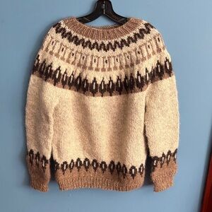 Vintage Fairisle Beige and Brown wool Sweater